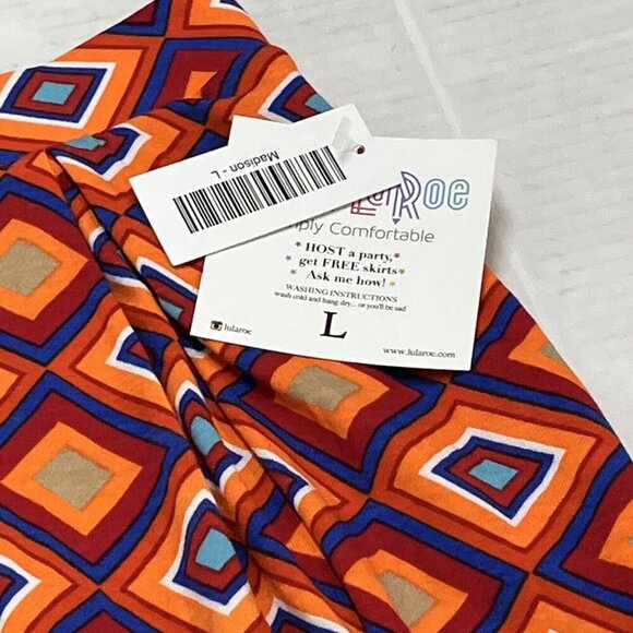 LuLaRoe Madison Skirt Womens L Pleated Pull On Elastic Waist Retro 70s Geometric - Picture 3 of 9